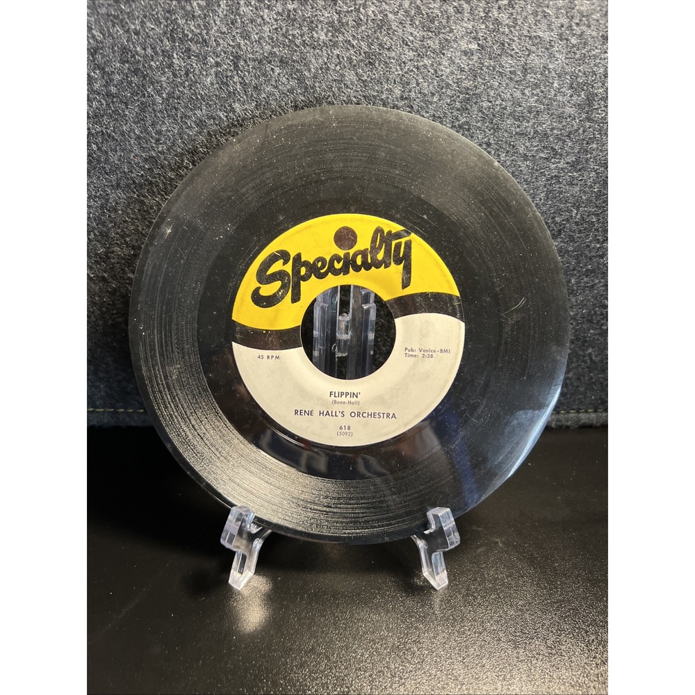 RENE HALL'S ORCHESTRA  45 RPM Record  "FLIPPIN'" / "TWITCHY"‎ 1958 Soul R&B 618